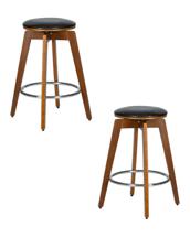 Стул полубарный DOBRIN Набор 2 шт Табурет полубарный DOBRIN TOM'66, цвет черный глянец PU ABD 002 арт. LMZ-6722-N_TR_EL-ABD-002