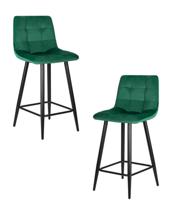 Стул полубарный DOBRIN Набор 2 шт Стул полубарный DOBRIN OLIVIA, черные матовые ножки, зелёный велюр (108-64) арт. LML-8078-1-N_B-M_V-V108-64