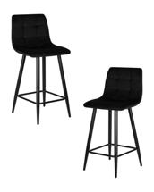 Стул полубарный DOBRIN Набор 2 шт Стул полубарный DOBRIN OLIVIA, черные матовые ножки, черный велюр (108-77) арт. LML-8078-1-N_B-M_V-108-77