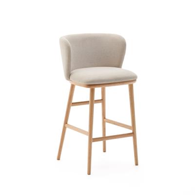 Стул полубарный La Forma (ех Julia Grup) Ciselia Полубарный стул из бежевого шенилла и ясеня в натуральной отделке арт. 218519