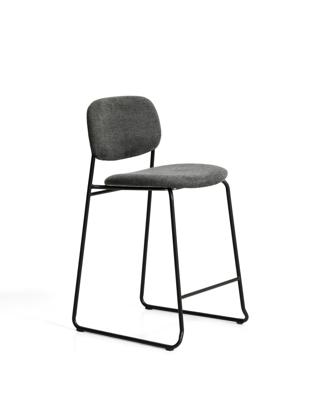 Стул полубарный La Forma (ех Julia Grup) Полубарный стул Meli из серой синели с металлическими ножками, 65 см арт. 497140
