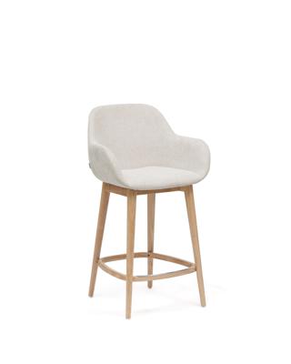 Стул полубарный La Forma (ех Julia Grup) Полубарный стул Konna бежевого цвета с ножками из массива ясеня в светлой отделке, 65 см арт. 216142