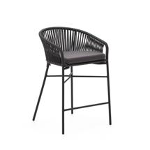 Стул полубарный La Forma (ех Julia Grup) Веревочный полубарный стул Yanet черного цвета 65 см арт. 114295