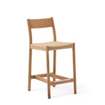 Стул полубарный La Forma (ех Julia Grup) Analy Полубарный стул из массива дуба с натуральной отделкой и сиденьем из веревки 65 см арт. 192035