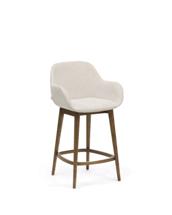 Стул полубарный La Forma (ех Julia Grup) Полубарный стул Konna бежевого цвета с ножками из массива ясеня в темной отделке, 65 см арт. 216178