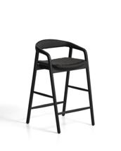 Стул полубарный La Forma (ех Julia Grup) Уличный полубарный стул Derile из массива дуба и веревки в черной отделке арт. 481895