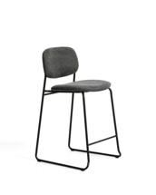 Стул полубарный La Forma (ех Julia Grup) Полубарный стул Meli из серой синели с металлическими ножками, 65 см арт. 497140