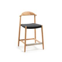 Стул полубарный La Forma (ех Julia Grup) Nina Полубарный стул из массива акации с натуральной отделкой и черной веревкой 62 см арт. 189969