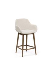 Стул полубарный La Forma (ех Julia Grup) Полубарный стул Konna бежевого цвета с ножками из массива ясеня в темной отделке, 65 см арт. 216178