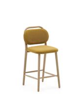 Стул полубарный La Forma (ех Julia Grup) Полубарный стул Helda из горчичного шенилла и массива дуба FSC 65 см арт. 210976