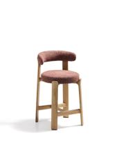 Стул полубарный La Forma (ех Julia Grup) Полубарный стул Granite из терракотовой синели и ясеня с натуральной отделкой 65 см арт. 301969