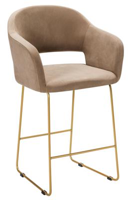 Стул полубарный R-Home Кресло полубар Oscar Diag beige/Линк золото арт. 410118156h_Diagbeige_золото_ПБ