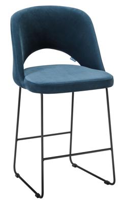 Стул полубарный R-Home Стул полубар Lars Diag blue/Линк арт. 410120155h_Diag blue_черн_ПБ