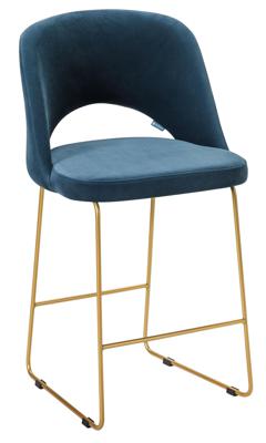 Стул полубарный R-Home Стул полубар Lars Diag blue/Линк золото арт. 410120156h_Diag blue_золото_ПБ