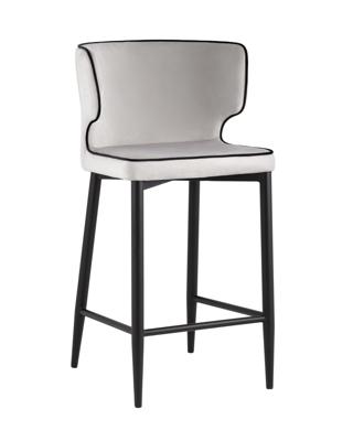 Стул полубарный Stool Group Стул полубарный Матео с кантом велюр светло-серый арт. УТ000035019