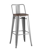 Стул полубарный Stool Group Стул полубарный TOLIX WOOD со спинкой серебристый матовый арт. УТ000000842