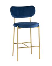 Стул полубарный Stool Group Стул полубарный Барбара велюр синий золотые ножки арт. УТ000028063