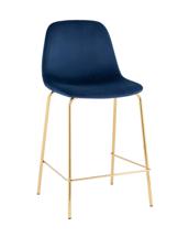 Стул полубарный Stool Group Стул полубарный Валенсия SN велюр синий золотые ножки арт. УТ000037160