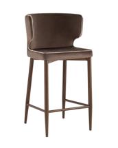 Стул полубарный Stool Group Стул полубарный Матео с кантом велюр коричневый ножки дерево арт. УТ000035018