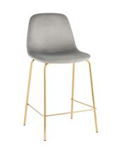 Стул полубарный Stool Group Стул полубарный Валенсия SN велюр серый золотые ножки арт. УТ000037159