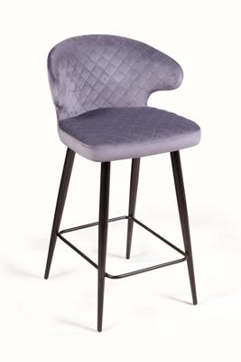 Стул полубарный Top concept Стул полубарный Ричард ромб, бархат серый 27 арт. 21864