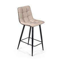 Стул полубарный Top concept Стул полубарный Уно, бархат пепельно-бежевый 25 / чёрный конус арт. 7938