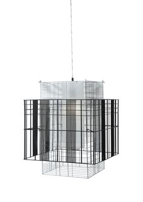 Светильник Forestier Suspension mesh cubic m blanc/noir