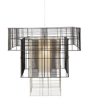 Светильник Forestier Suspension mesh cubic xl blanc/noir/gris
