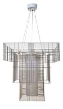 Светильник Forestier Suspension mesh cubic xl metal taupe/champagne