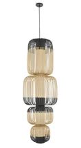 Светильник Forestier Suspension bamboo light 4 lights noir