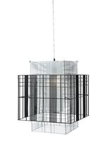 Светильник Forestier Suspension mesh cubic m blanc/noir