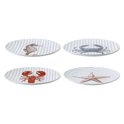 Тарелка Tkano Набор из четырех тарелок aquarium из коллекции sea treasures, D21,5 см арт. TK24-TW_PL0003