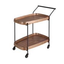 Тележка Angel Cerda Тележка сервировочная 3290 из орехового дерева и черной стали арт. 482105