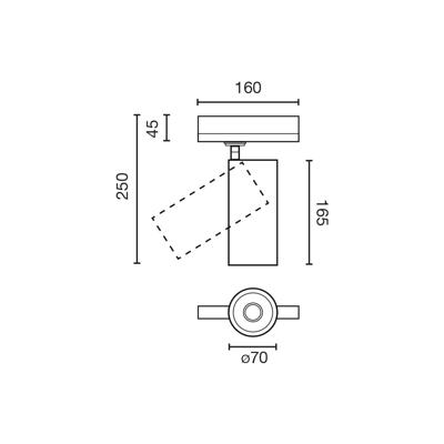 Трековая система Faro Трековый светильник FOST TRACK Ш70 43W Белый  60° 3000K CRI90 CASAMBI арт. 185173