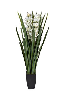 Цветок Garda Decor 29BJ-911-45 Орхидея Цимбидиум (Cymbidium) искусств. белая в горшке h110 см арт. 29BJ-911-45