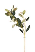 Цветок Garda Decor 9F28558-GR Веточка эвкалипта с цветами листья зеленые 72см(24) арт. 9F28558-GR