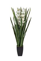 Цветок Garda Decor 29BJ-911-45 Орхидея Цимбидиум (Cymbidium) искусств. белая в горшке h110 см арт. 29BJ-911-45
