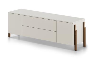 Тумба под ТВ Ellipsefurniture Тумба Basic 2 двери 2 ящика ширина 170 см (молочный) арт. BS01480200236