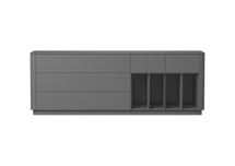 Тумба под ТВ Ellipsefurniture Тумба Tammi 5 ящиков 4 полки ширина 200 см (серый) арт. TM010205240101