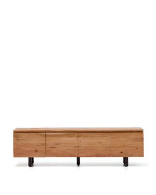 Тумба под ТВ La Forma (ех Julia Grup) Тумба под телевизор Uxue с 4 дверцами из массива акации с беленой отделкой 200 x 58 см арт. 419825