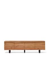 Тумба под ТВ La Forma (ех Julia Grup) Тумба под телевизор Uxue с 4 дверцами из массива акации с беленой отделкой 200 x 58 см арт. 419825