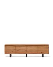 Тумба под ТВ La Forma (ех Julia Grup) Тумба под телевизор Uxue с 4 дверцами из массива акации с беленой отделкой 200 x 58 см арт. 419825