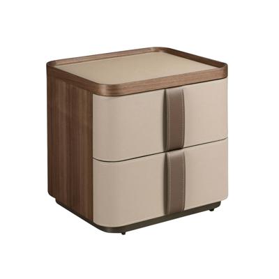 Тумбочка Angel Cerda Прикроватная тумбочка 7204 из кожи, ореха и полированной стали арт. 419839