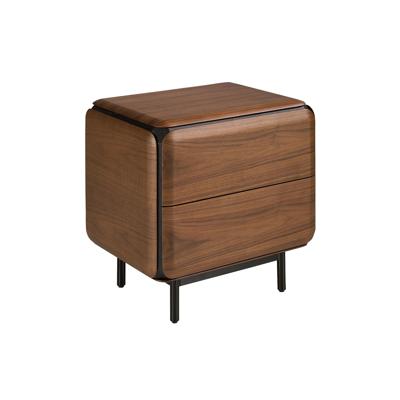 Тумбочка Angel Cerda Прикроватная тумба 7237 из ореха, венге и черной стали арт. 504098