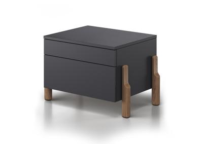 Тумбочка Ellipsefurniture Тумба прикроватная Basic 2 ящика ширина 60 см (черный) арт. BS01260210222