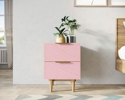Тумбочка Этажерка Тумбочка с двумя ящиками "Line" LN07/GR1/pink арт. LN07/GR1/pink