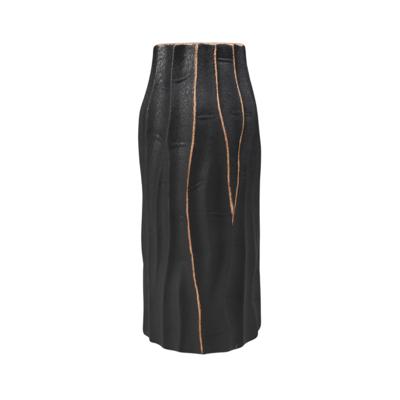 Ваза AksHome Ваза керамическая WOOD, черный, 9,5*9,5*20см арт. ZN-381579