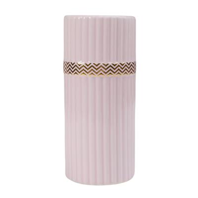 Ваза AksHome Ваза керамическая POLO, розовый, 9,5*21,5см арт. ZN-381574