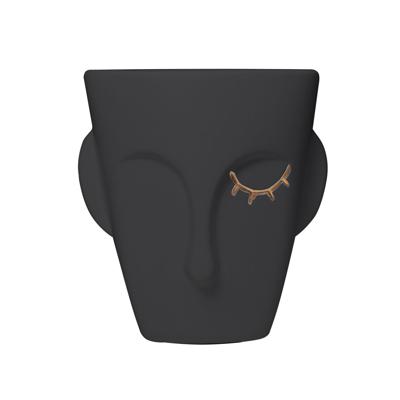 Ваза AksHome Ваза керамическая CLOKE, черный, 17*1,5*18,5см арт. ZN-381596