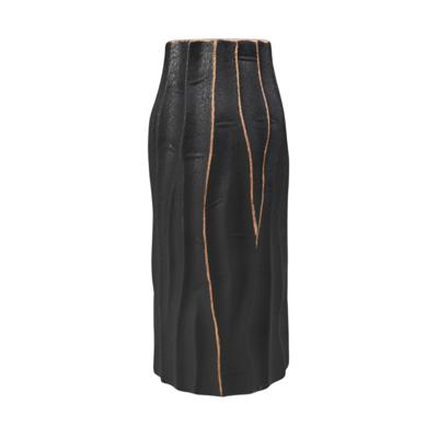 Ваза AksHome Ваза керамическая WOOD, черный, 10,5*10,5*24см арт. ZN-381600